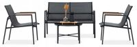 Zestaw Mebli Ogrodowych Balkon 2x Fotel Sofa Stolik MANGO Czarny Kawowy