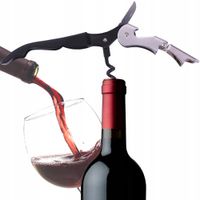 KORKOCIĄG 3 W 1 DO WINA STALOWY Z OTWIERACZEM DO BUTELEK OTWIERACZ I NOŻYK