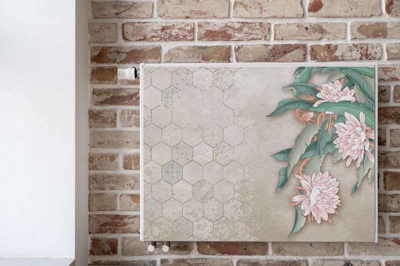 Maskownica MAGNETYCZNA Na Grzejnik KWIATY Mozaika Marokańska Beton 80cm x 60cm zdjęcie 6