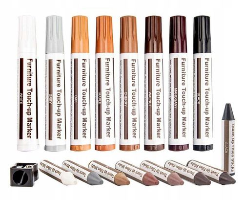 ZESTAW DO NAPRAWY RYS MEBLI DREWNIANYCH MARKARAMI PANELI DRZWI 8 SZT WOSK na Arena.pl