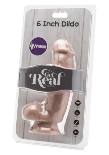 Gruby Penis Z Płynną Regulacją Wibracji - Get Real 6 Inch Dildo Vibrating 16,5Cm na Arena.pl