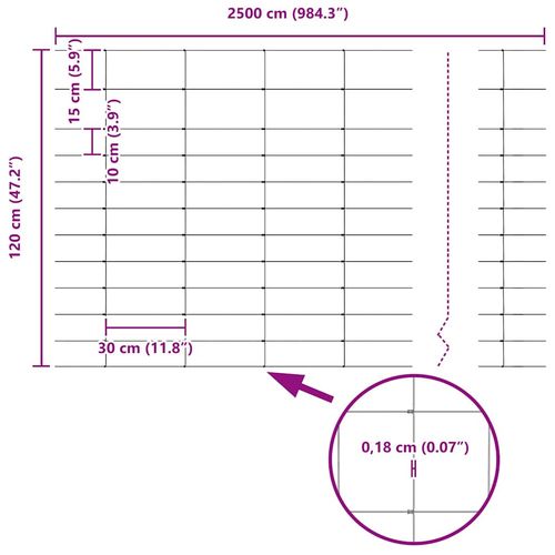 Ogrodzenie pastwiskowe Srebrny 25 x 1,2 m Stal galwanizowana na Arena.pl