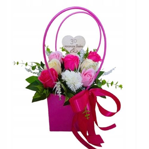 Flowerbox na Dzień Mamy Kwiaty Mydlane prezent urodziny rocznica ślub na Arena.pl