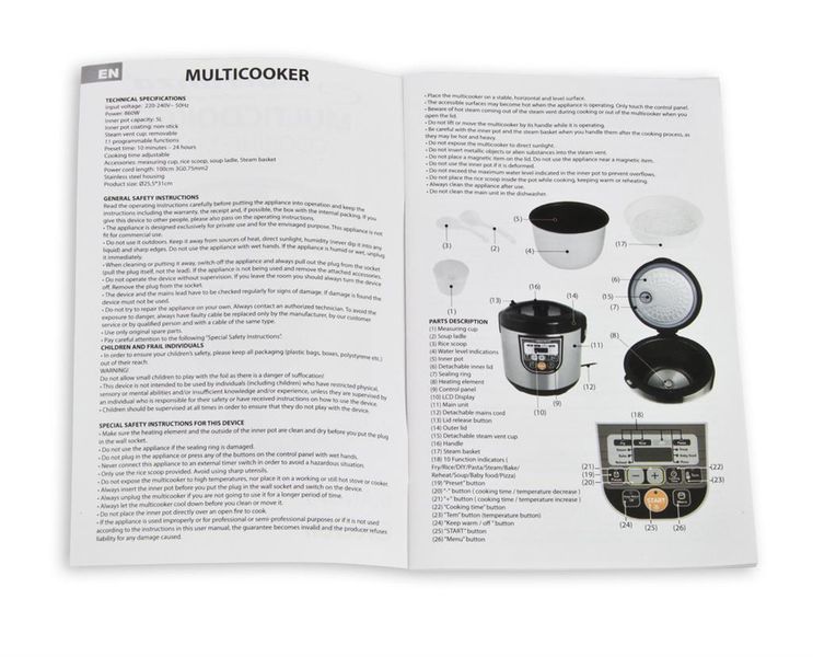 MULTICOOKER COOKING MATE EKG011 zdjęcie 5