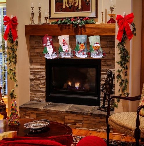 KOMPLET 4 x Skarpety Świąteczne 3D Ozdobne 16 x 23 cm Na Kominek Prezent na Arena.pl