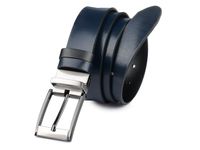 BELTIMORE Dwustronny czarno-granatowy pasek męski skórzany pudełko W22