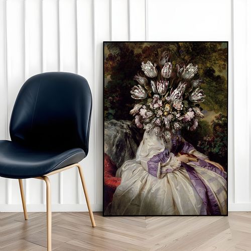 Plakat w ramce portret kwiaty 21x30 cm w czarnej ramie na Arena.pl