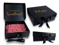 Pudełko box czy zostaniesz ŚWIADKOWĄ prośba czarne prezent dla