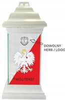 Znicz patriotyczny z nadrukiem Herbem Polska Flaga