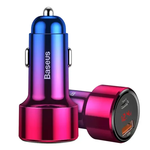 ładowarka samochodowa baseus magic usb + usb-c qc 4.0  pd 45w (czerwono na Arena.pl