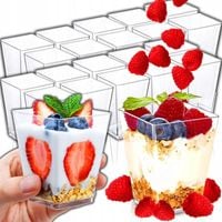 Pucharki do deserów jednorazowe plastikowe 120 ml – 50 sztuk pojemniki