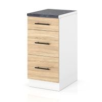 Szafka Kuchenna Stojąca Z Blatem 3 Szuflady 40cm Spremium Dąb Sonoma