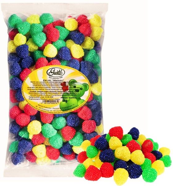 Żelki malinki kolorowe, polskie 1kg Gusto zdjęcie 1