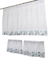 Komplet kuchenny firana zazdrostka in garden KWIATY ogród miętowy