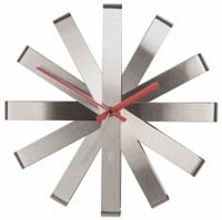 CLOCK/RIBBON/WALL/STEEL