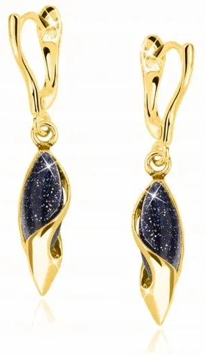 ZŁOTE KOLCZYKI WISZĄCE, KOLCZYKI ANGIELSKIE SREBRO POZŁACANE NOC KAIRU zdjęcie 1