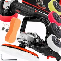 Polerka SAMOCHODOWA SZLIFIERKA Do Lakieru 5 Pady Polerskie Filc Gąbki 2400W