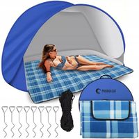 ZESTAW PLAŻOWY DUŻY NAMIOT PLAŻOWY SAMOROZKŁADAJĄCY XXL 220x120cm + KOC