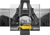 105CM 150CM OBRAZ 5 ELEM ŻÓŁTE AUTKO DRUK