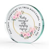 PREZENT dla NAUCZYCIELA ZAKOŃCZENIE ROKU SZKOLNEGO statuetka szklana nadruk