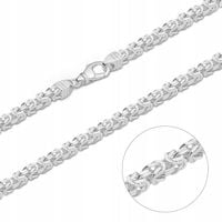 SREBRNY ŁAŃCUCH MĘSKI SPLOT KRÓLEWSKI 50 cm 4,5 mm SREBRO 925 GRAWER