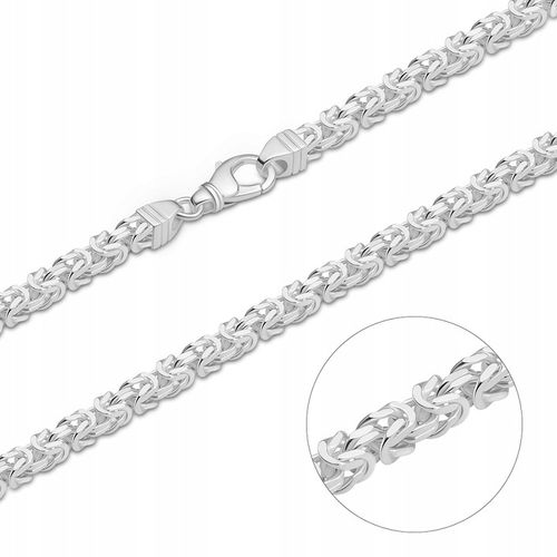 SREBRNY ŁAŃCUCH MĘSKI SPLOT KRÓLEWSKI 50 cm 4,5 mm SREBRO 925 GRAWER na Arena.pl