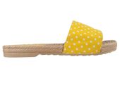 Żółte klapki w kropki damskie płaskie buty 39