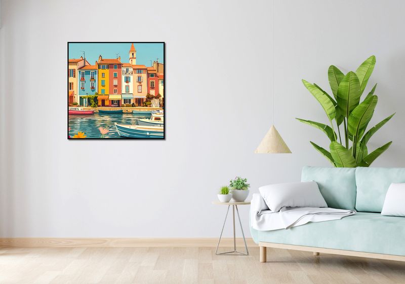 Plakat 80x80cm Wielobarwne Nadbrzeże zdjęcie 4