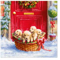 serwetki 33x33cm  christmas puppies 20szt. | 76-49