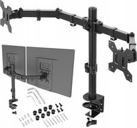 BIURKOWY OBROTOWY UCHWYT na dwa MONITORY 10-27 cali Uniwersalny
