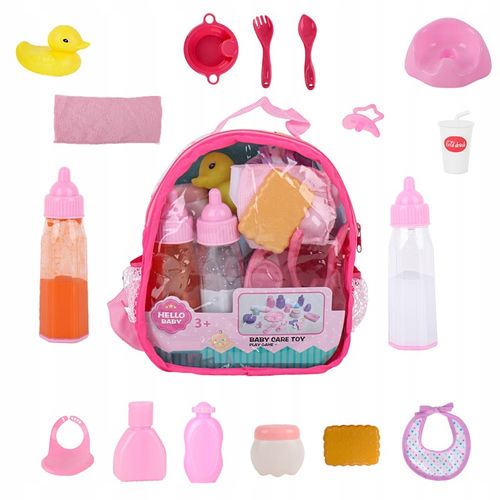 Zestaw dla lalki nocnik butelka śliniak plecak – akcesoria do karmienia na Arena.pl