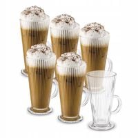 Zestaw SZKLANEK do KAWY Wysokie HERBATY Tadar Latte Anastazja 6x300ml