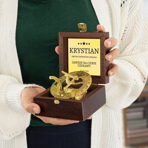 Mosiężny kompas zegar słoneczny szkatułka GRAWER na Arena.pl