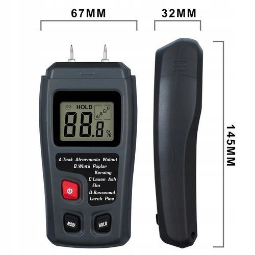 Wilgotnościomierz do drewna Miernik wilgotności drewna WYŚWIETLACZ LCD na Arena.pl