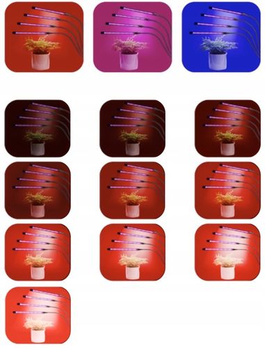 4 x Lampa do Wzrostu Roślin 80 LED do Poczwórny Panel Uprawy Timer + Pilot na Arena.pl