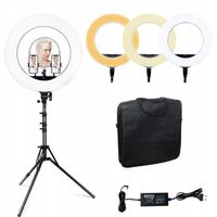 LAMPA PIERŚCIENIOWA 46cm STATYW MAKIJAŻ 144W-240W