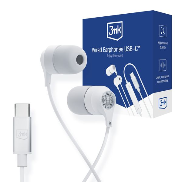accessories - 3mk wired earphones usb-c zdjęcie 1