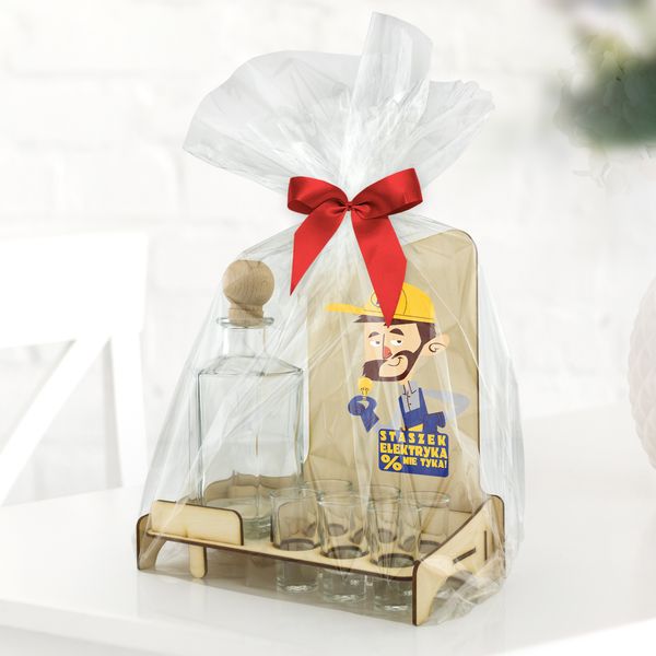 Zestaw KARAFKA  i kieliszki śmieszny prezent dla elektryka zdjęcie 5