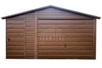 Garaż Blaszany 4,5x6m + Wiata 1,5m Brama Uchylna Drzwi Drewnopodobny TS648