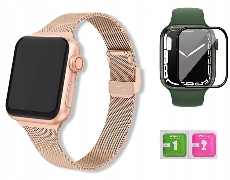 BRANSOLETKA PASEK DO APPLE WATCH 42/44/45/SE SZKŁO zdjęcie 1