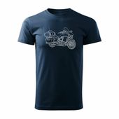 Koszulka motocyklowa z motocyklem Yamaha Star Venture 1800 adventure męska granatowa S