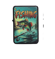 Zapalniczka Benzynowa Retro Fishing – Rybak z Wędką i Drapieżna Ryba