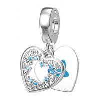 Zawieszka SREBRO 925 Charms Koralik Serce Motyl