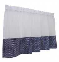 Zazdrostka zazdrostka nowoczesna firana do kuchni granatowe kostki 150x40