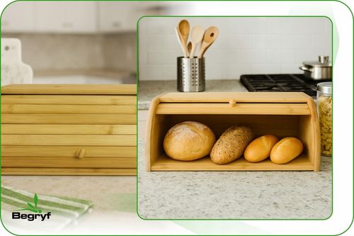CHLEBAK bambusowy ROLL-TOP duży POJEMNIK na pieczywo EKO kuchnia na Arena.pl