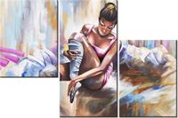 60 90CM OBRAZ 3 ELEM TANCERKA ŚCIENNY DRUK PŁÓTNO