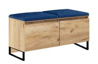 szafka na buty z siedziskiem MEGAN 2P DĄB ZŁOTY/GRANAT