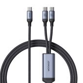 2w1 kabel przewód speedy series usb-c - 2x usb-c 1.5m czarny