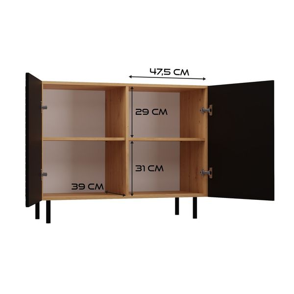 KOMODA KAMA 2 DRZWI - ARTISAN/CZERŃ zdjęcie 6