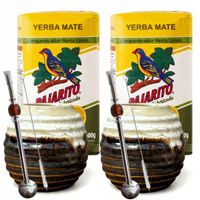 Cytrynowy Zestaw Yerba Mate dla dwojga: Pajarito Limon + Akcesoria
